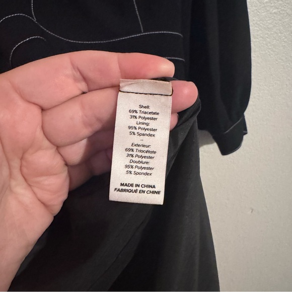 Cinq á Sept Topstitch Shelf Tie‎ Clarissa Dress in Black - Picture 7 of 7